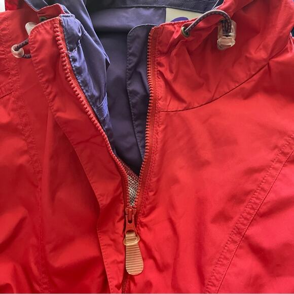 Title Nine tomato red rain jacket hood water resistant Large - Picture 10 of 11